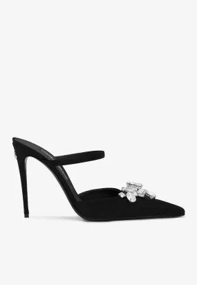 105 Crystal-Embellished Stiletto Mules