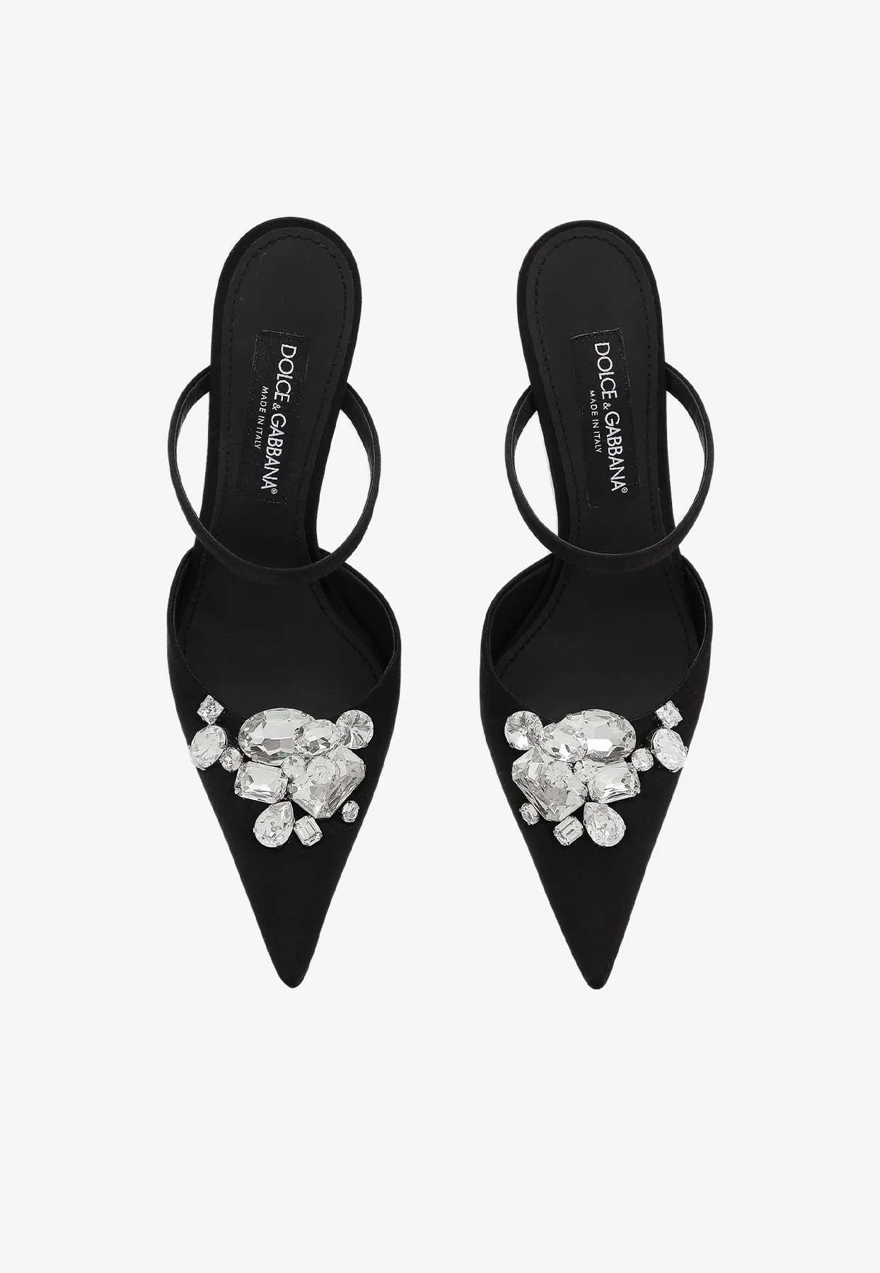105 Crystal-Embellished Stiletto Mules