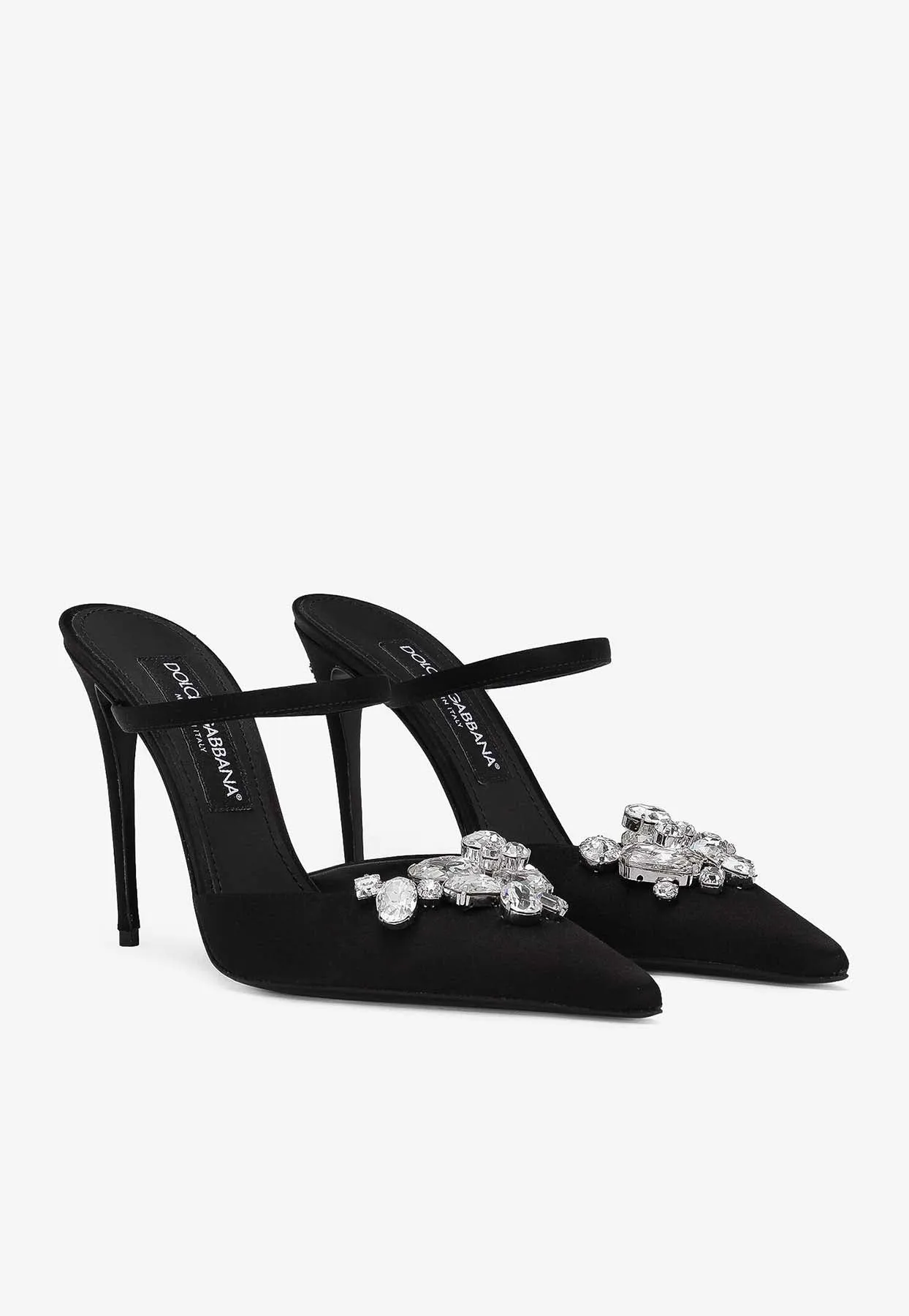 105 Crystal-Embellished Stiletto Mules