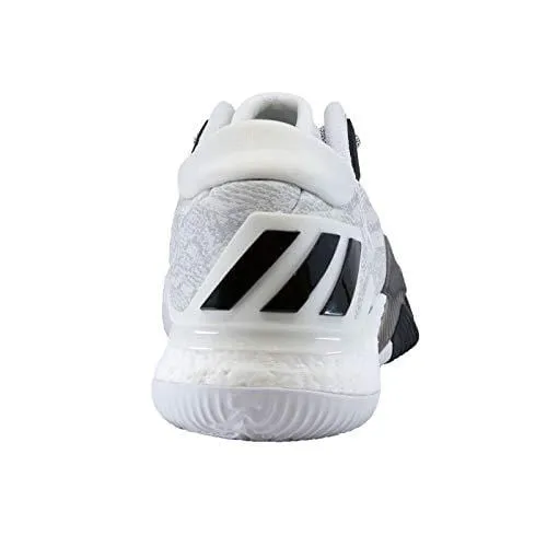 adidas Men's Crazylight Boost Low Basketball Shoes, White \ Black,9 M US