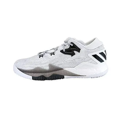 adidas Men's Crazylight Boost Low Basketball Shoes, White \ Black,9 M US