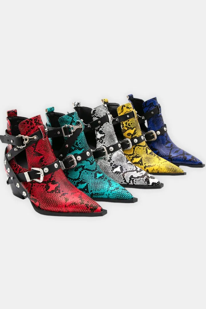 Ankle Boots Python-Effect