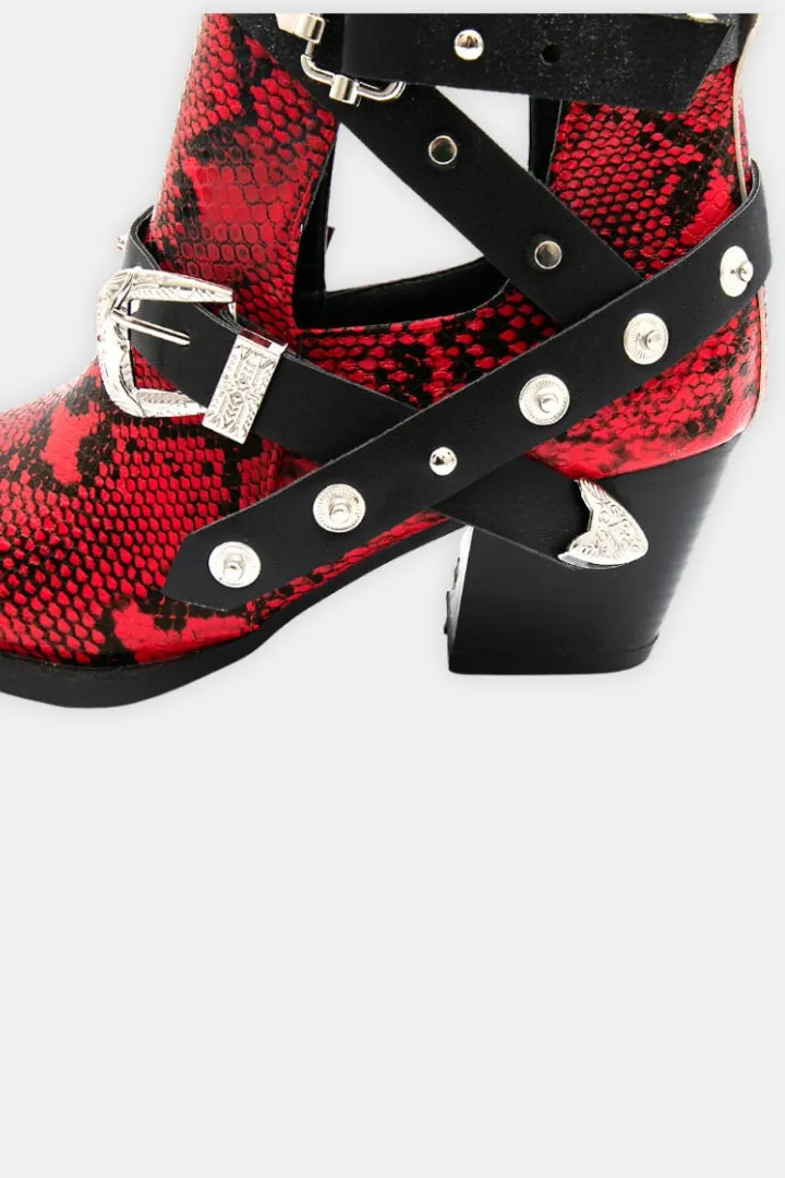Ankle Boots Python-Effect