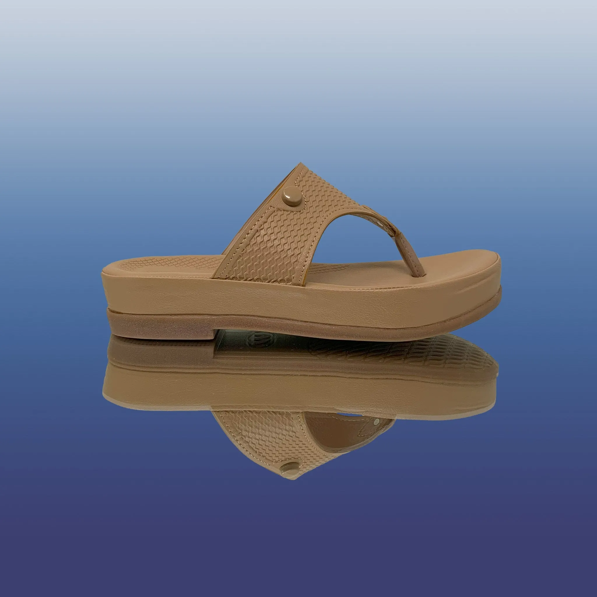 Beige Textured Platform Sandals