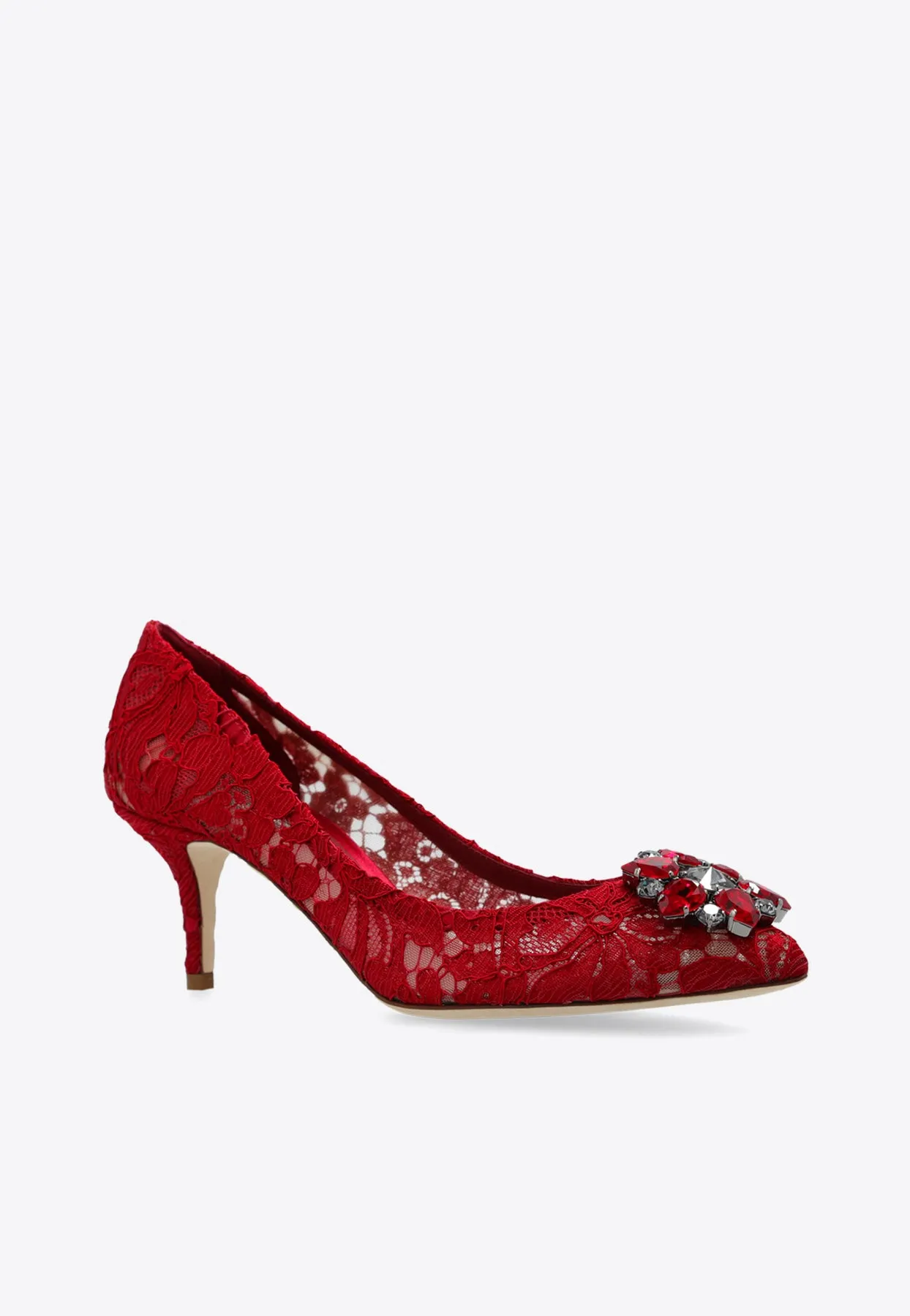 Bellucci 60 Brooch Embellished Lace Pumps