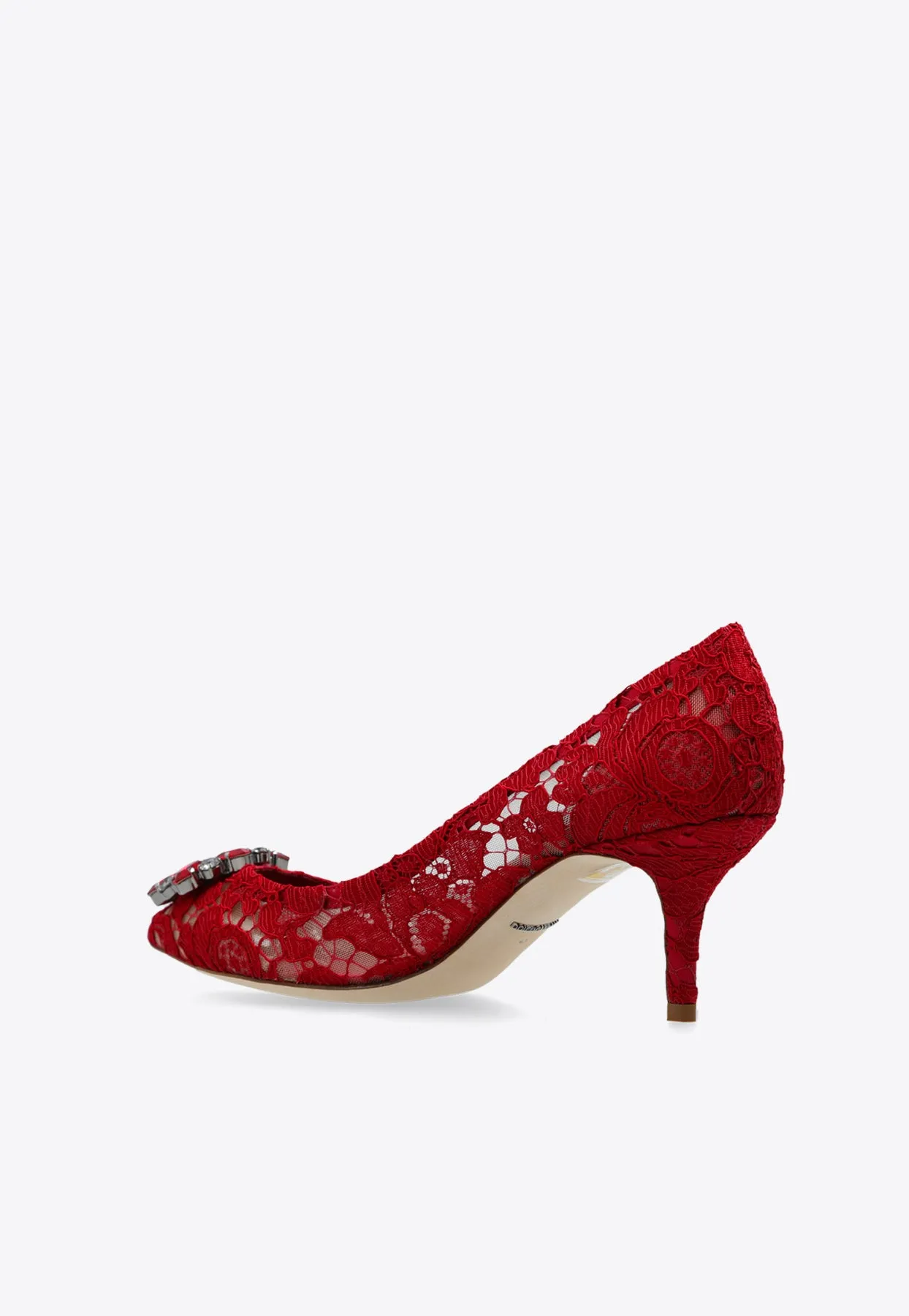 Bellucci 60 Brooch Embellished Lace Pumps