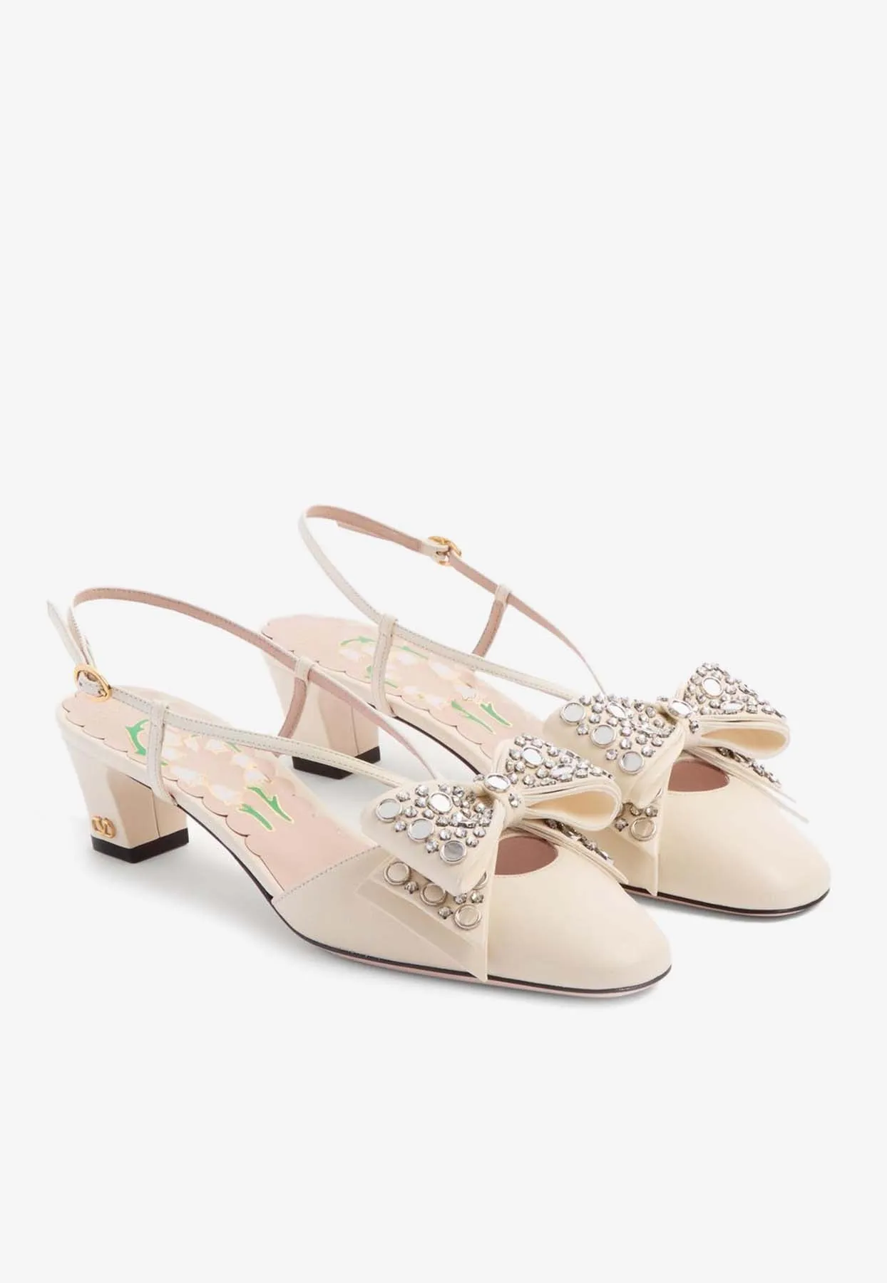 Bowow 45 Crystal Embellished Slingback Pumps