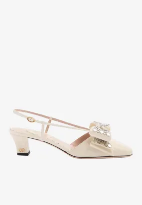 Bowow 45 Crystal Embellished Slingback Pumps