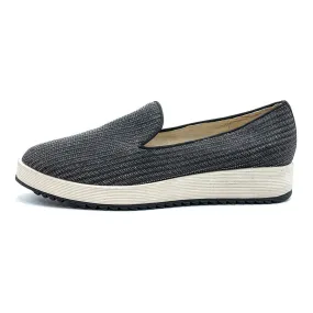Buffalo Glitter Slipon Low-Top Sneakers Glitter Fabric Grey Colour For Women