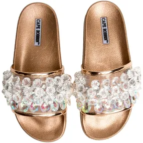 Cape Robbin Moira-63 Rose Gold Slides Rose Gold