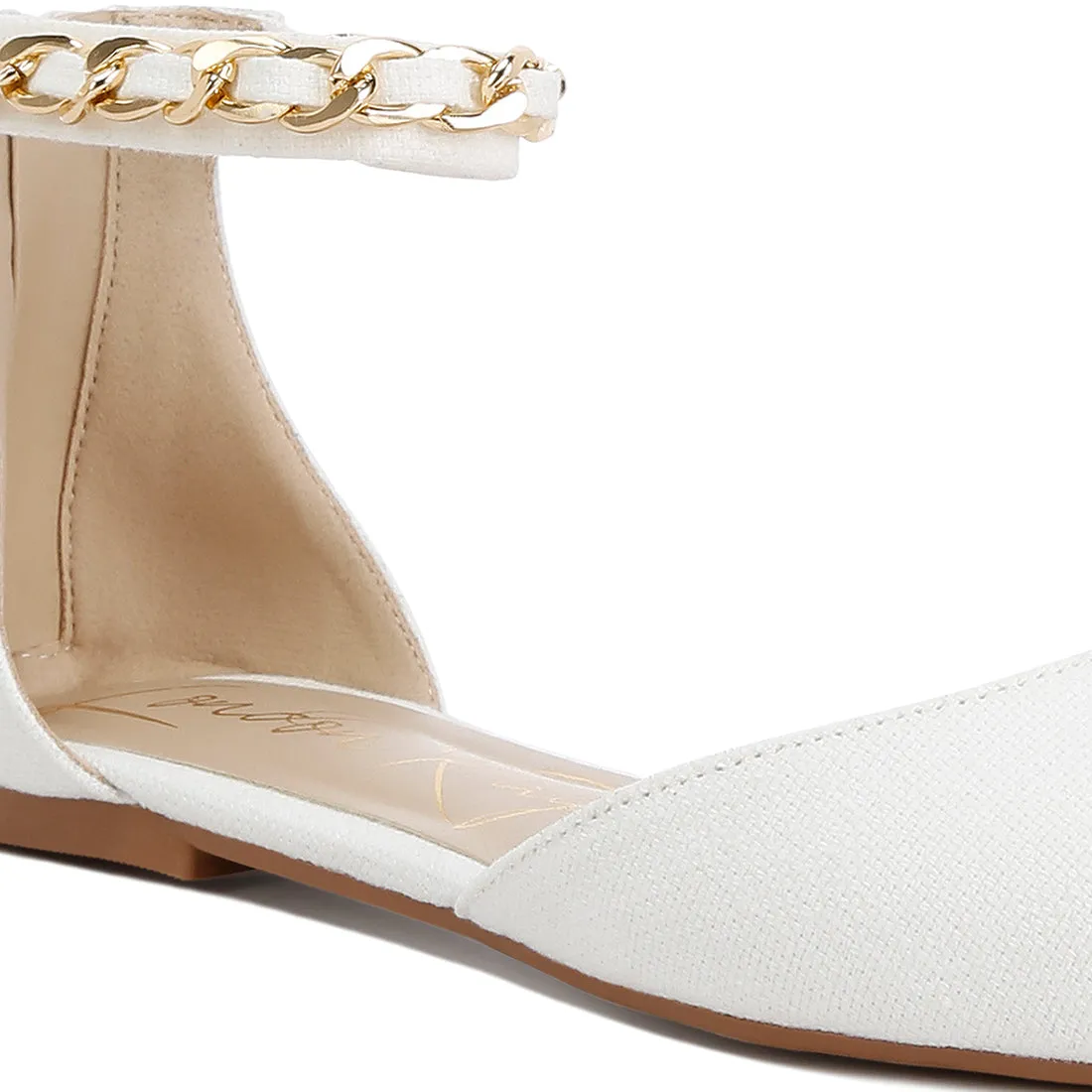 Chain Embellished Flat Sandals