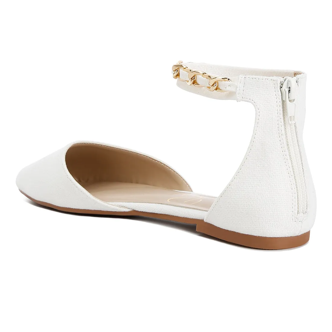 Chain Embellished Flat Sandals