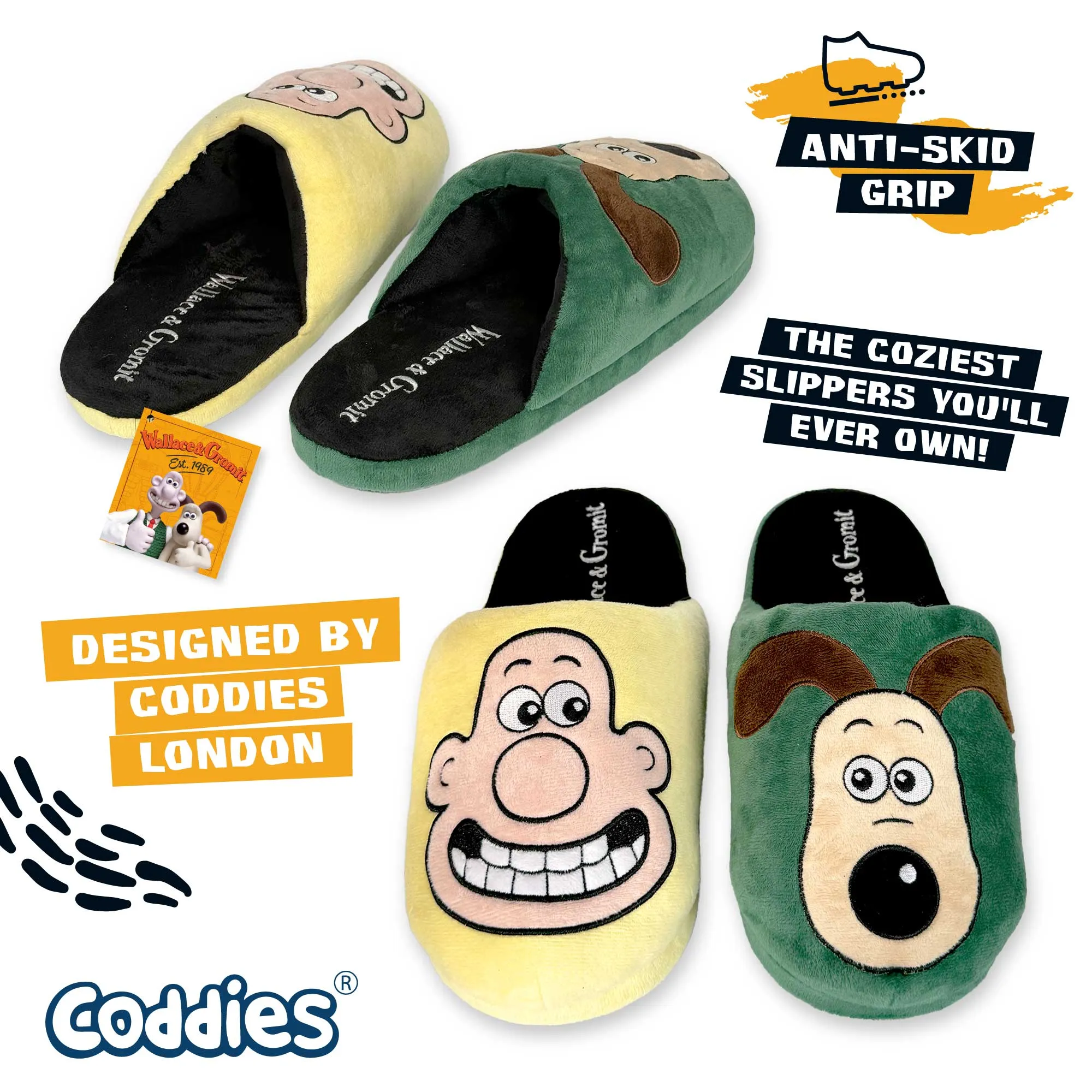 Coddies® Wallace & Gromit Slippers