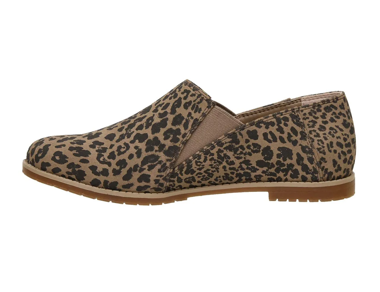 Cushionaire Duffy Cheetah Twin Gore Slip on Memory Foam Casual Loafers Shoes