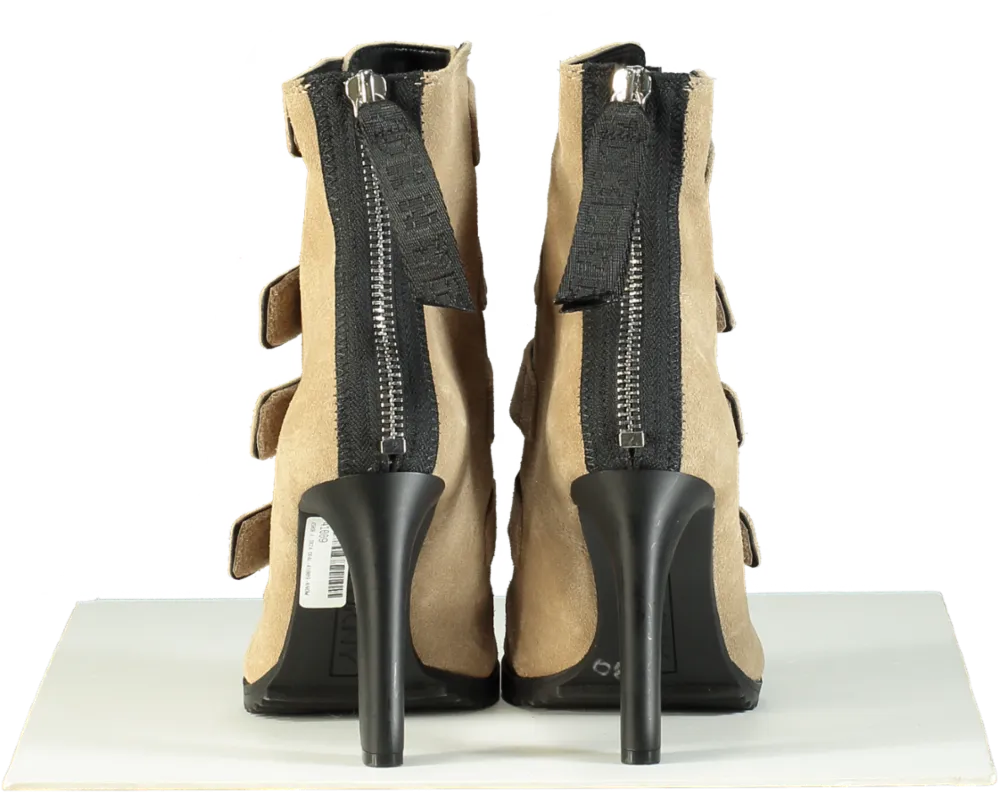 DKNY Beige High Heel Suede Boots UK 6.5