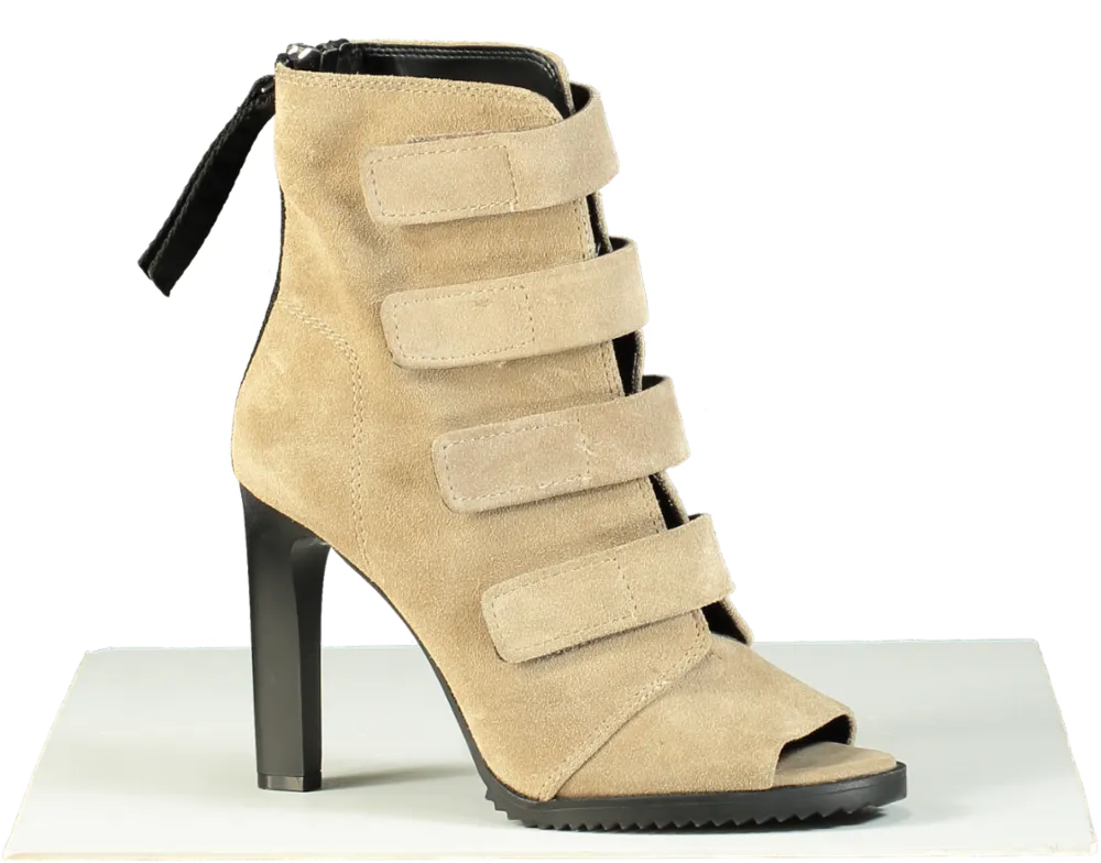 DKNY Beige High Heel Suede Boots UK 6.5