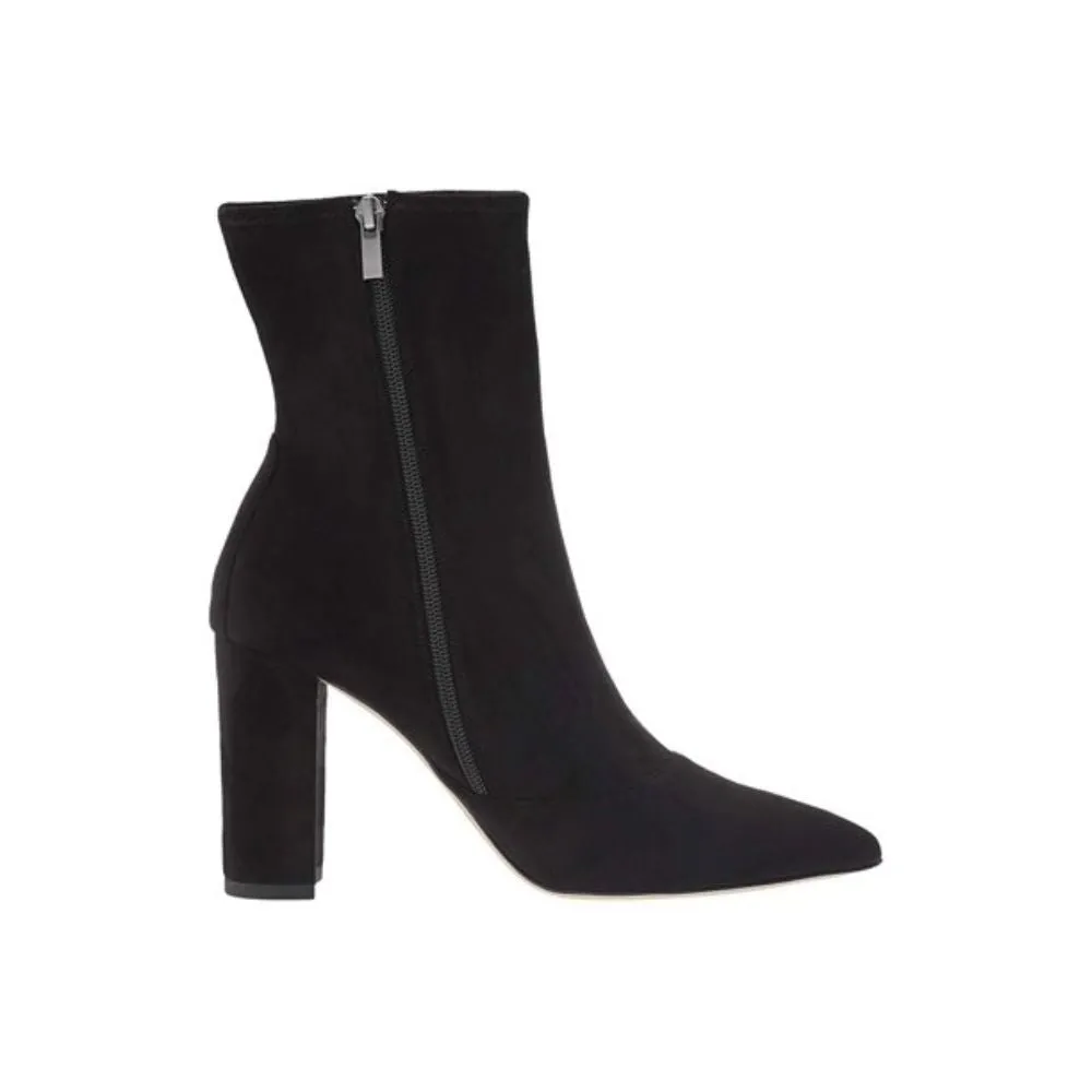 Edie Black Stretch Pelle Moda Ankle Boots