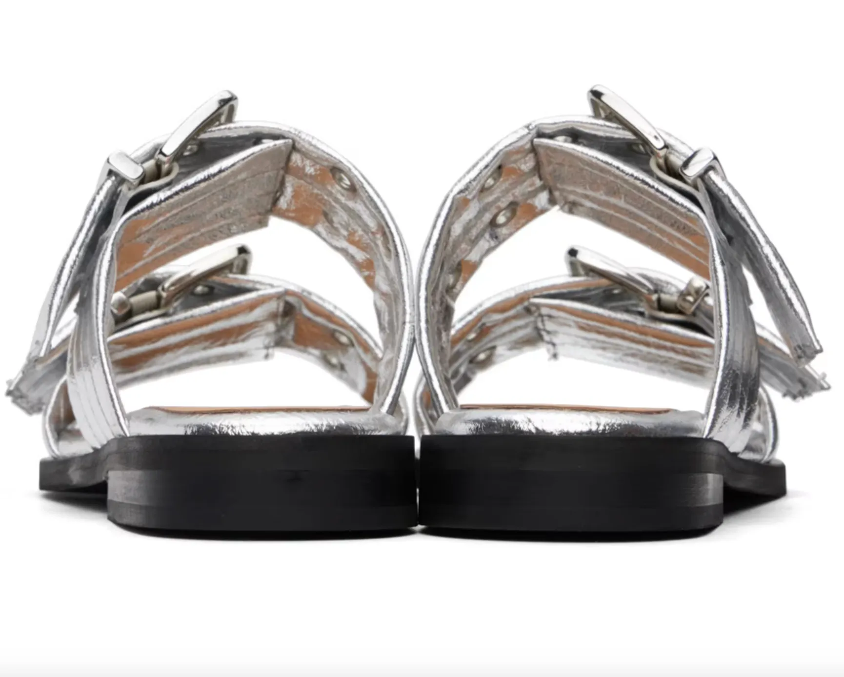 Feminine Buckle Two Strap Sandal