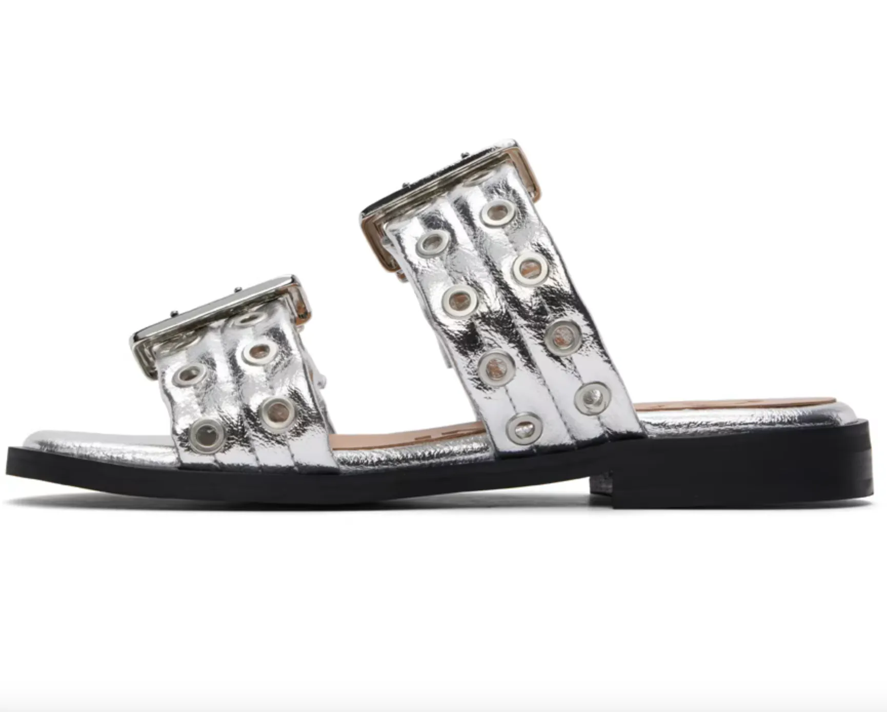 Feminine Buckle Two Strap Sandal