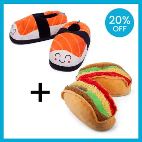 Foodie Bundle: Sushi & Taco Slippers