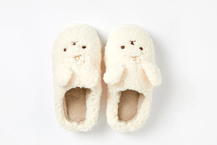 Fur Slippers: Bichon (Cream)