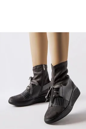 Grey socks buskin boots
