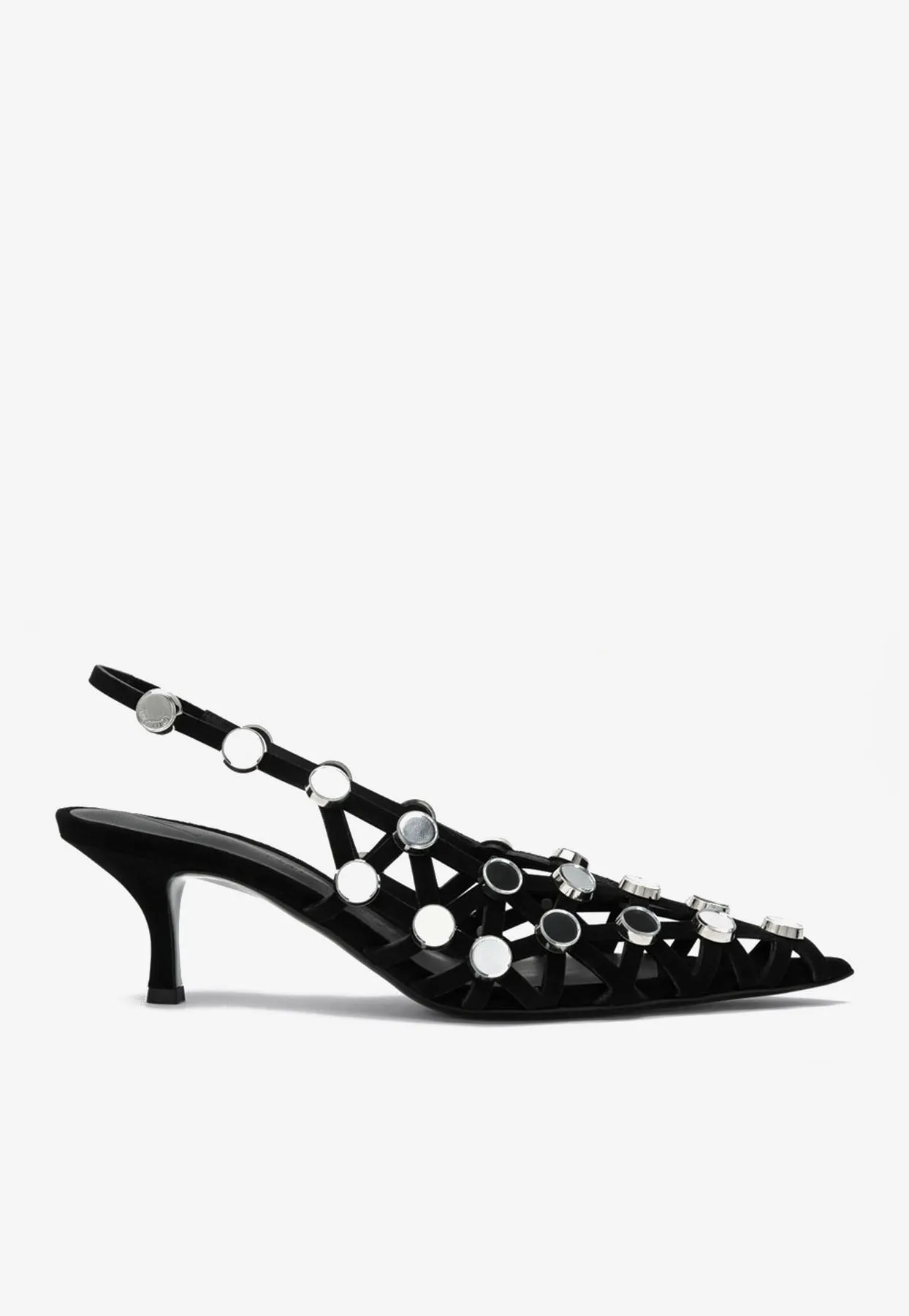 Grid 50 Crystal Embellished Slingback Pumps