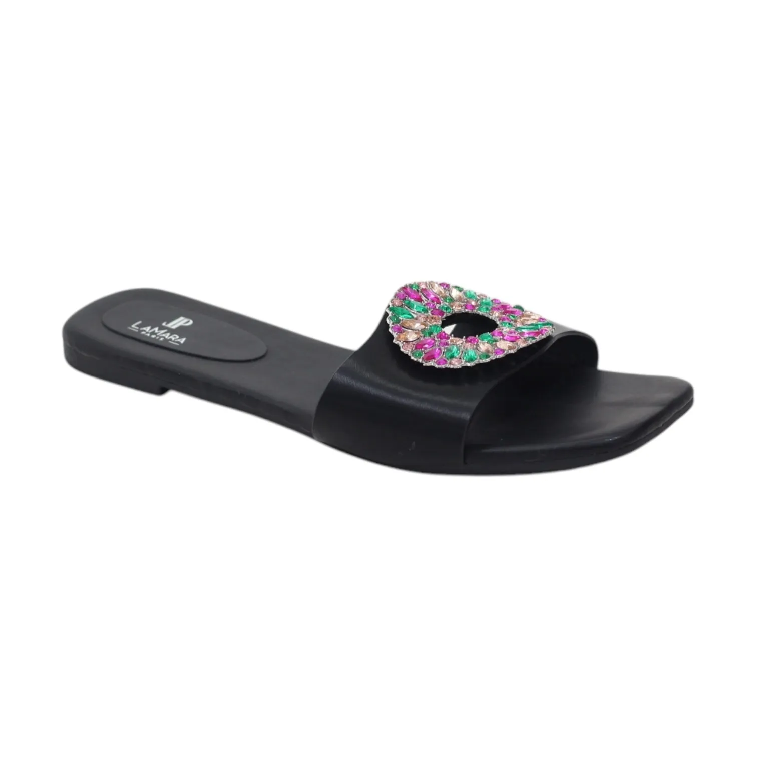 Joan glam rhinestone embellished flat slip-on sandals