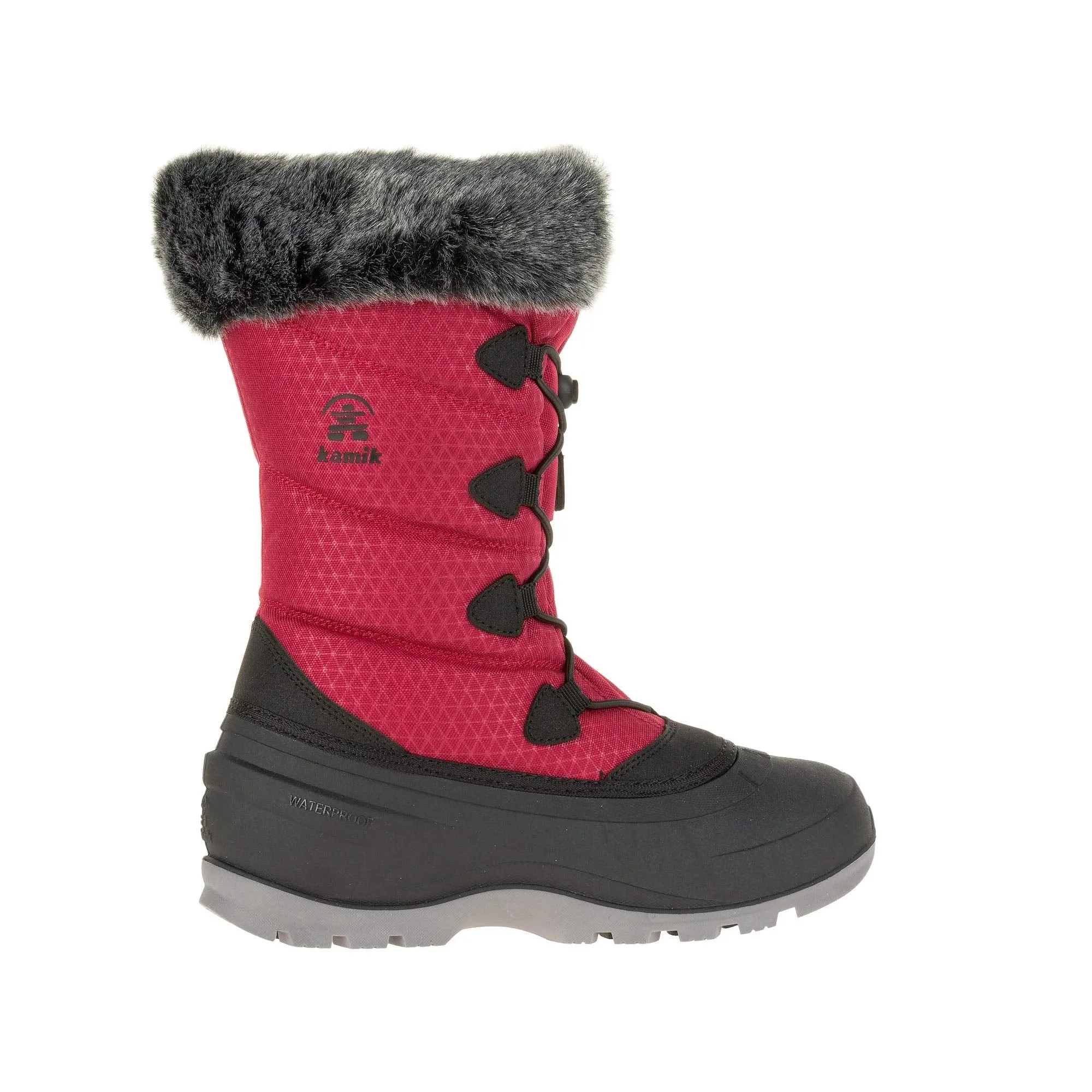 Kamik Women's Momentum2 Snow Boot Red Fur Lined Waterproof Boots (9)