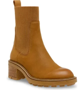 Kiley Leather Sock Chelsea Lug Sole All Weather Boots - Camel
