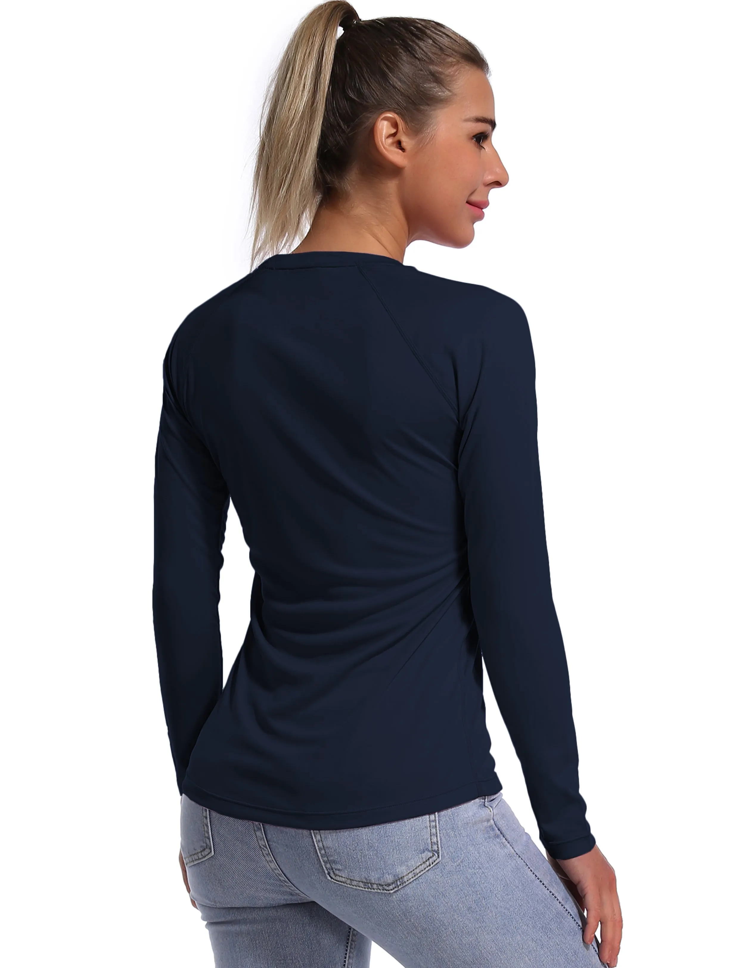 Long Sleeve Athletic Shirts darknavy_Running