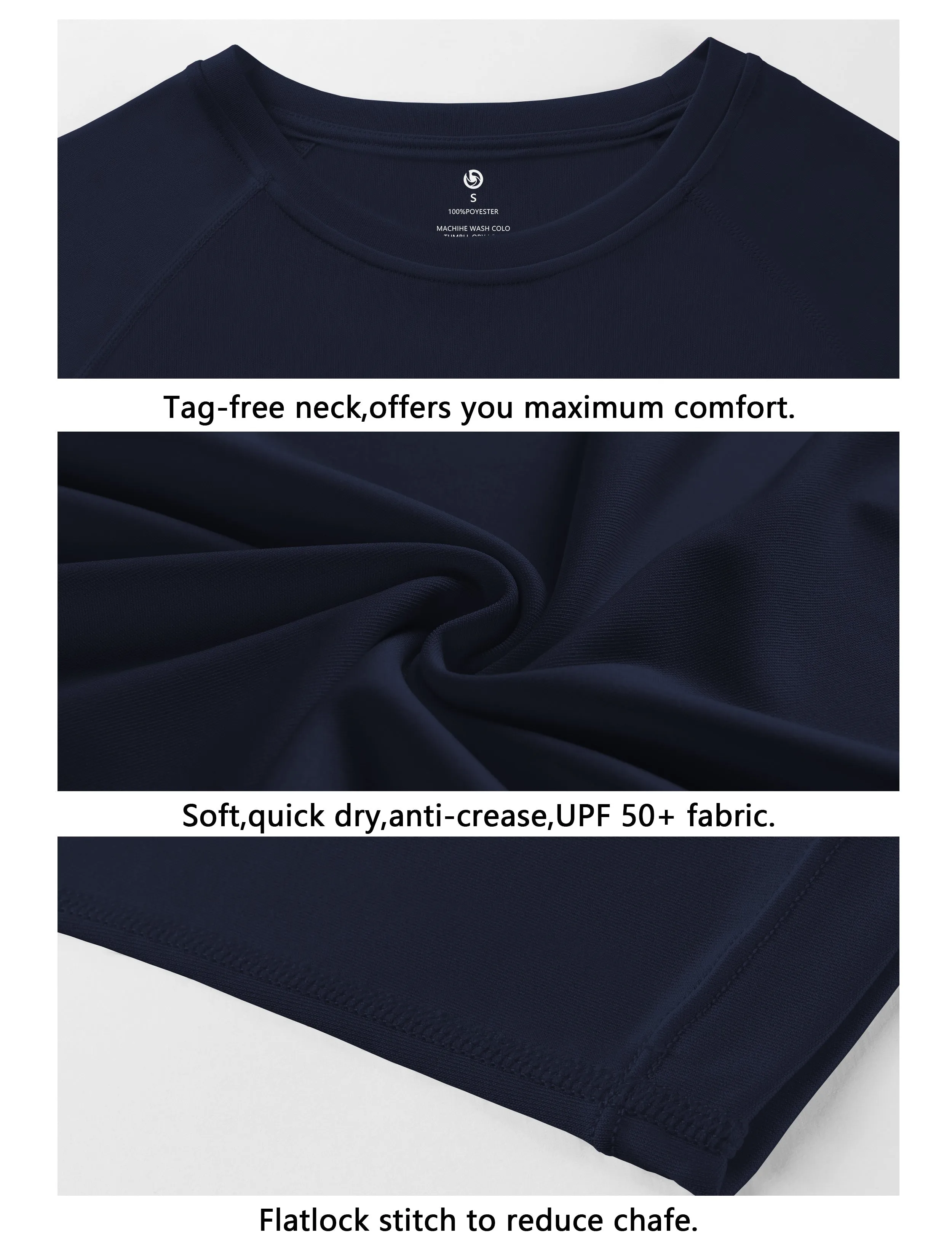 Long Sleeve Athletic Shirts darknavy_Running