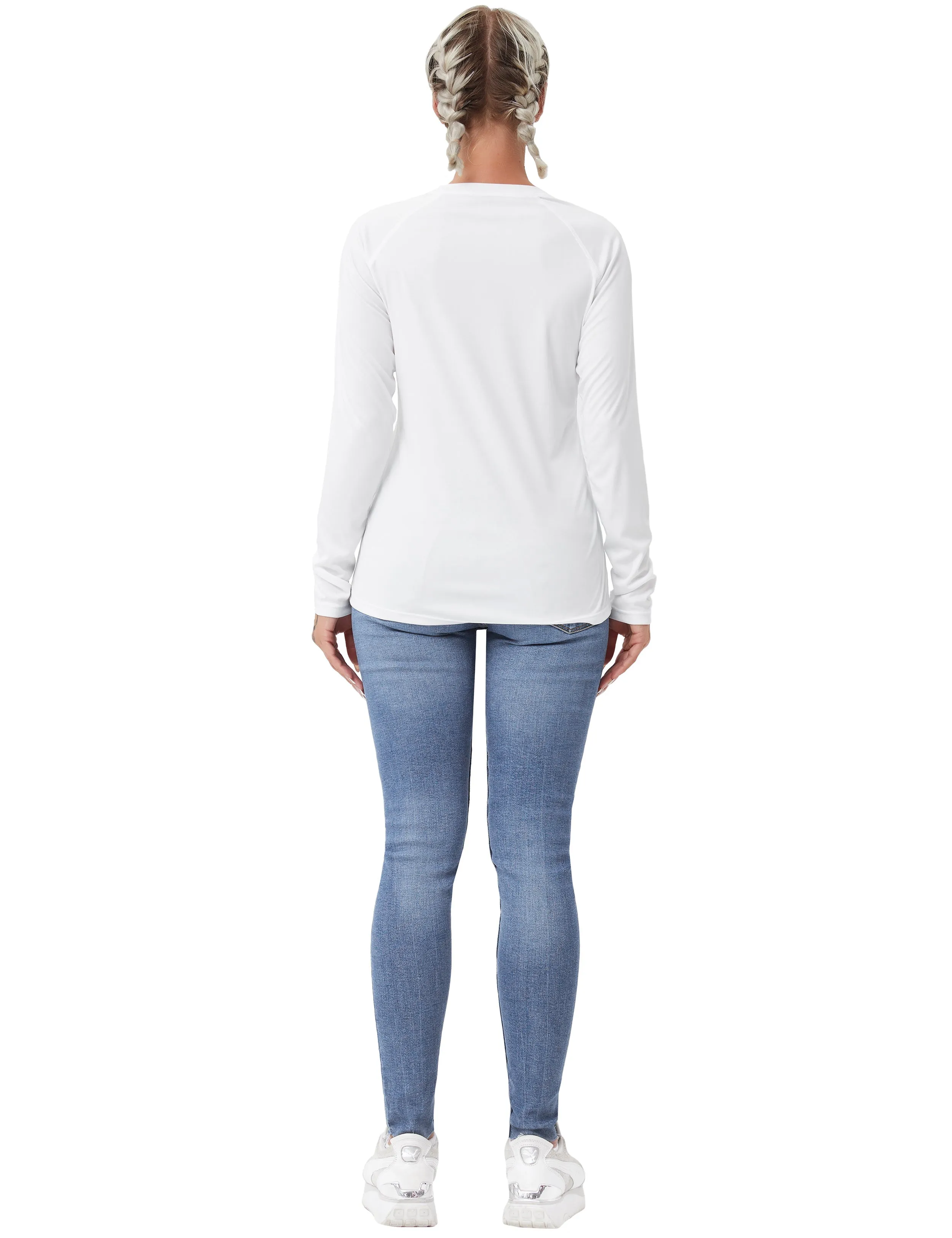 Long Sleeve Athletic Shirts white_Running