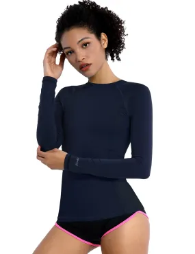 Long Sleeve UPF 50 Rashguard darknavy_Running