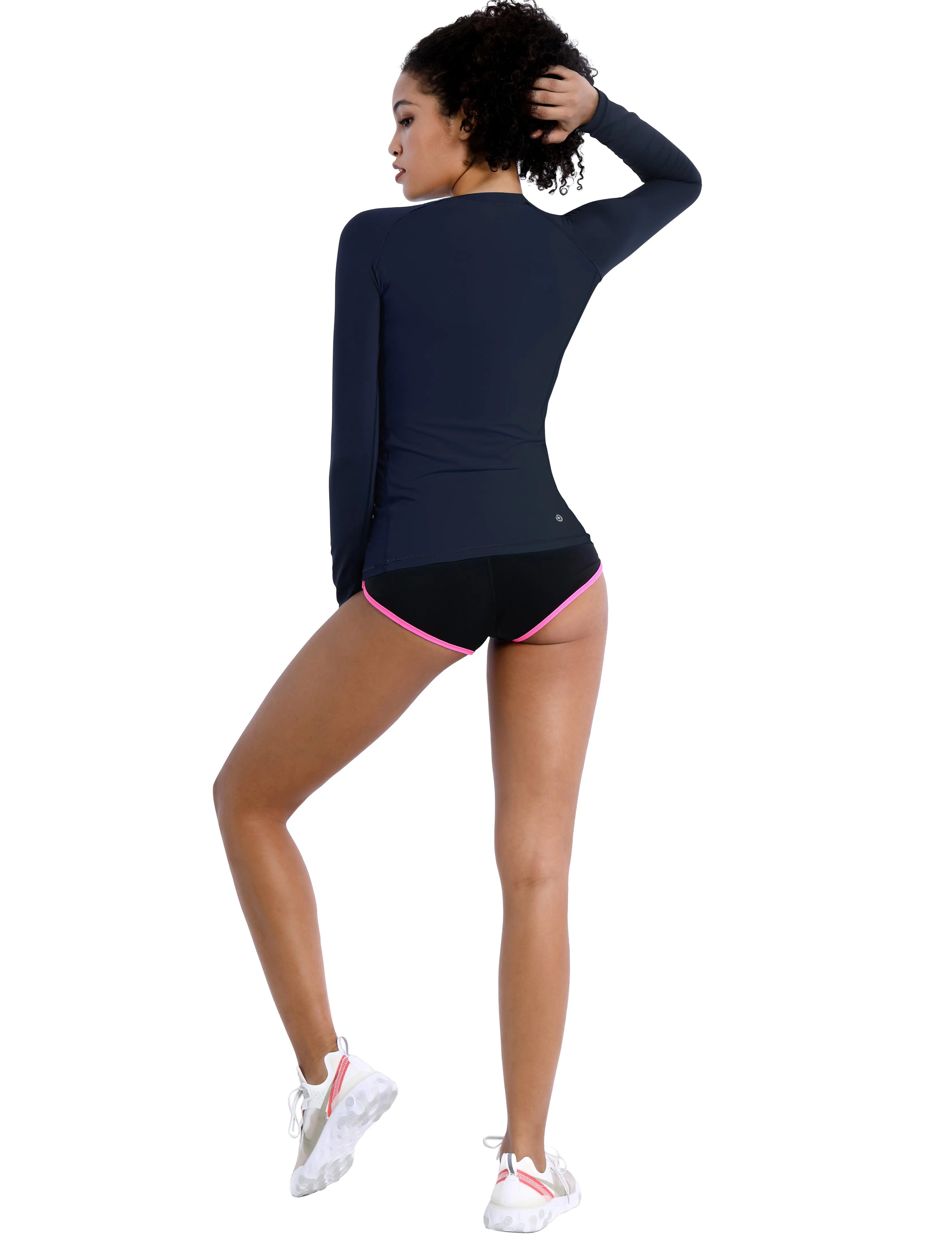 Long Sleeve UPF 50 Rashguard darknavy_Running