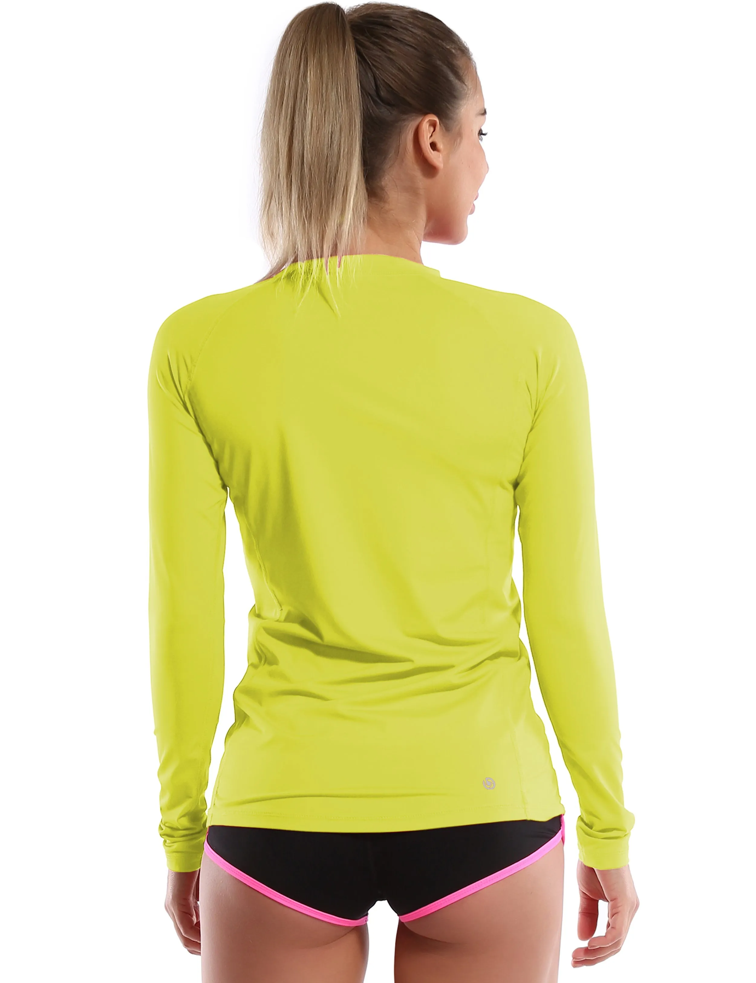 Long Sleeve UPF 50 Rashguard neonyellow_Running