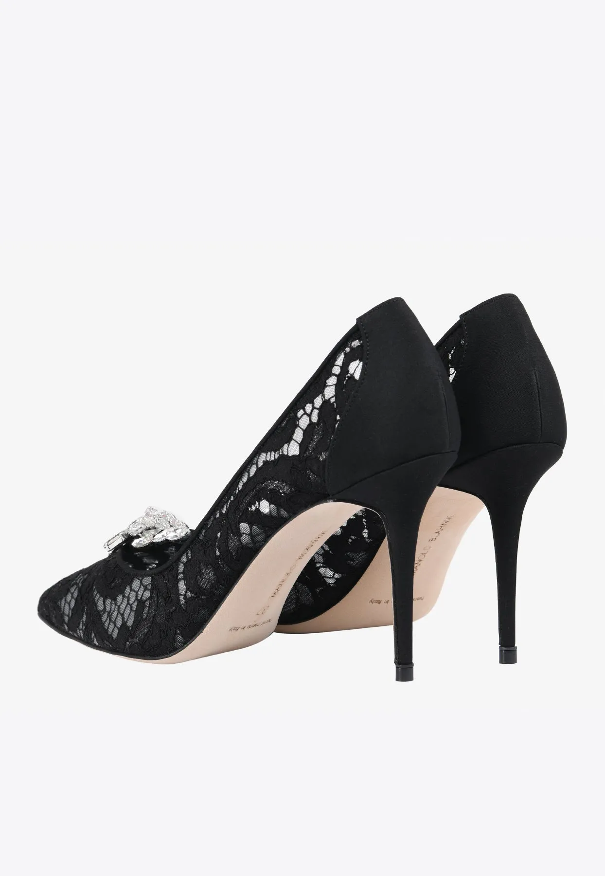 Nadira Lace 90  Crystal-Embellished Pumps