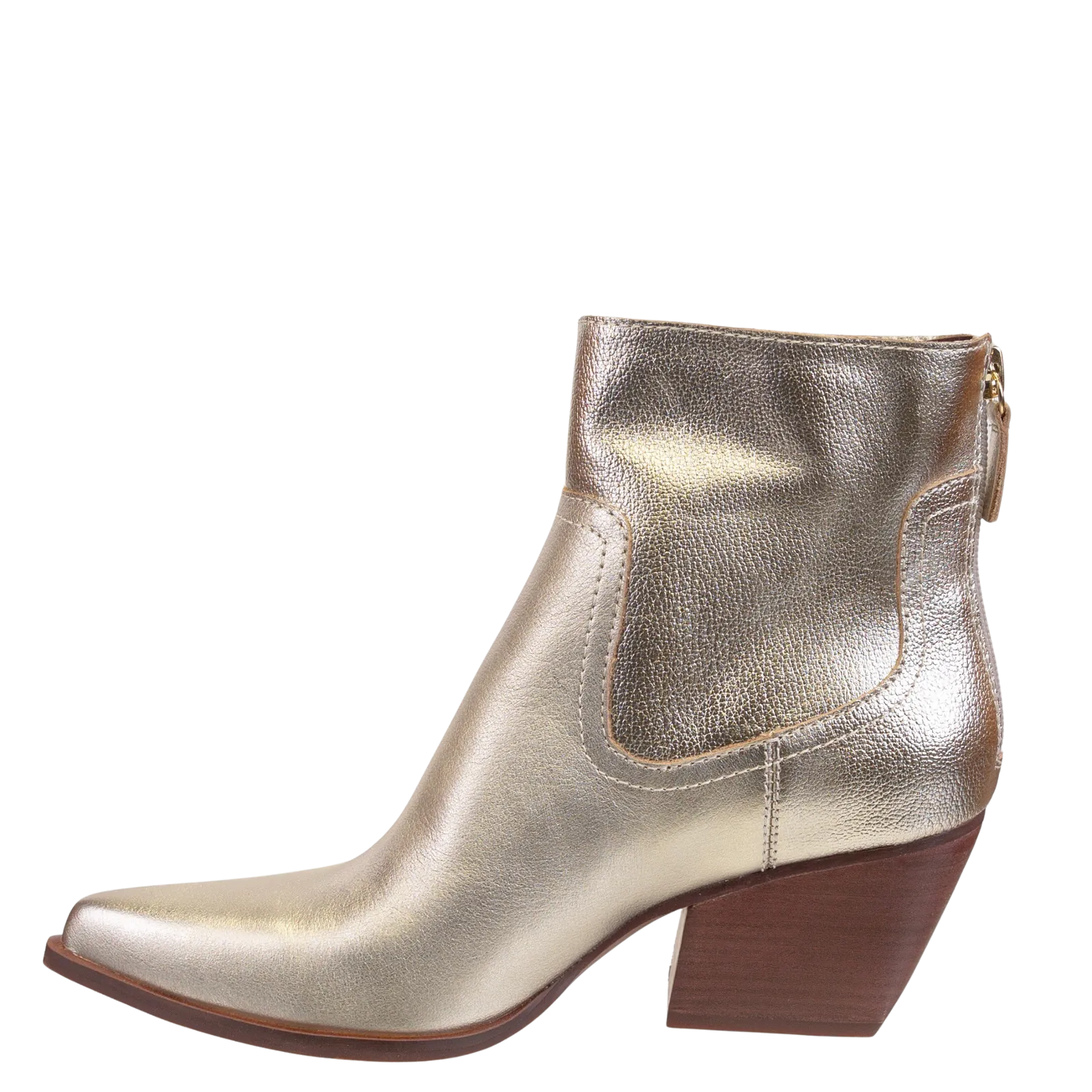 NAKED FEET - BATON in SOFT GOLD Heeled Ankle Boots