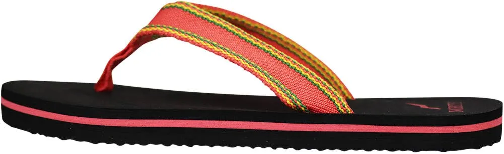 Norty WOMENS 5-10 SANDAL FLIP FLOP CORAL BLACK