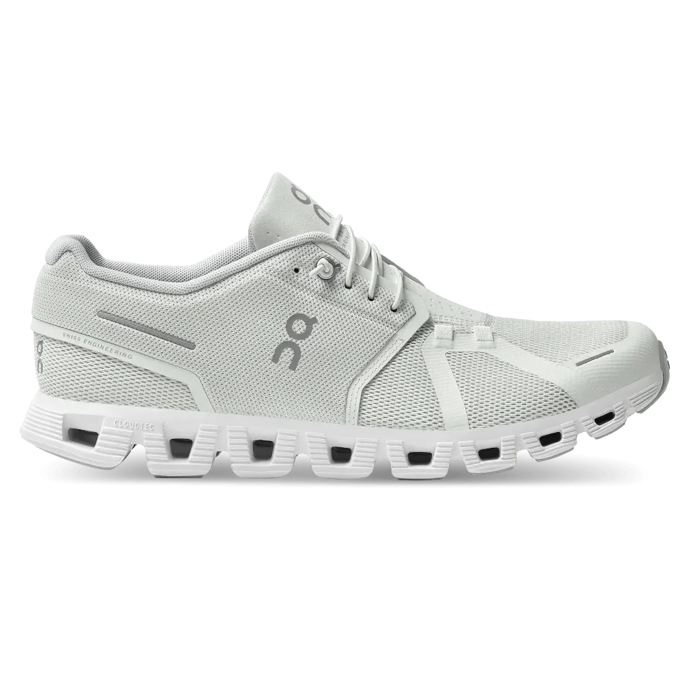 On Cloud Men's Cloud 5 Running Shoes- Ice/White