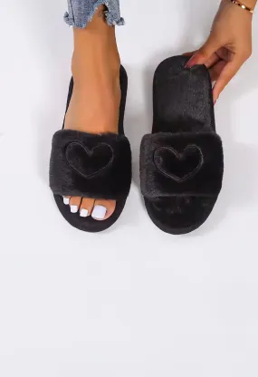 Plush Heart Slippers