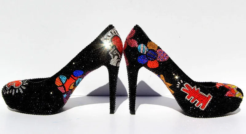 Pop Art Swarovski Crystal Heels