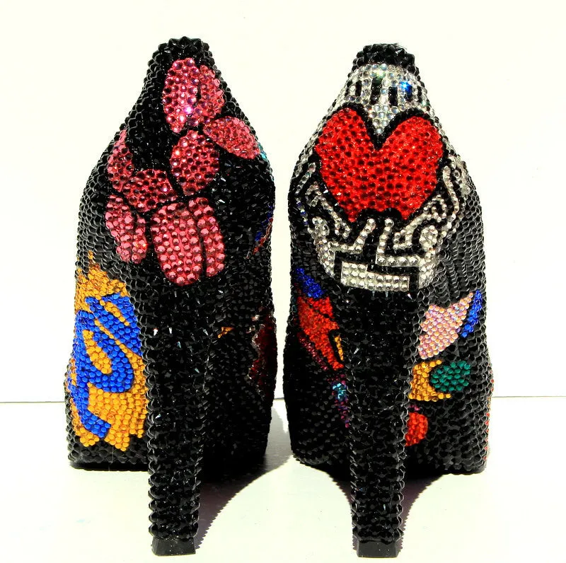 Pop Art Swarovski Crystal Heels