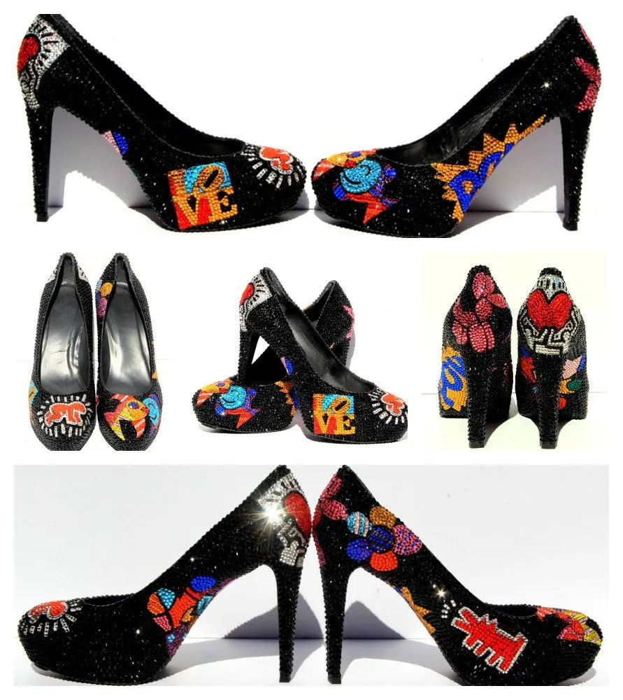 Pop Art Swarovski Crystal Heels