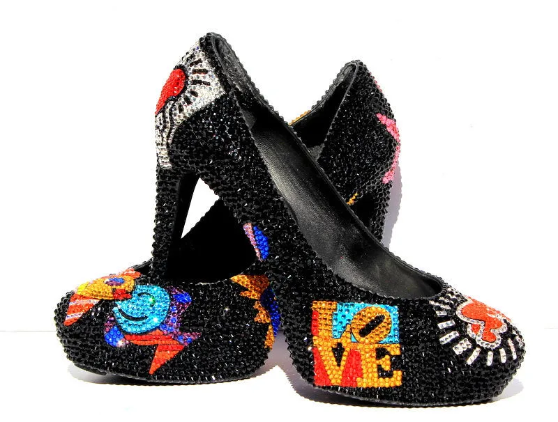 Pop Art Swarovski Crystal Heels