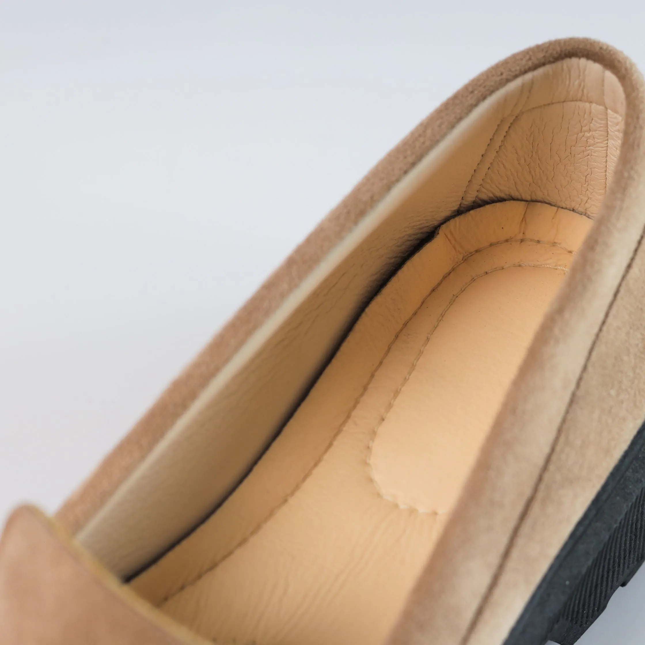 Quality Suede Chunky Loafers - Beige