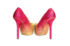 Rose Gold Glitter Ombre Heels