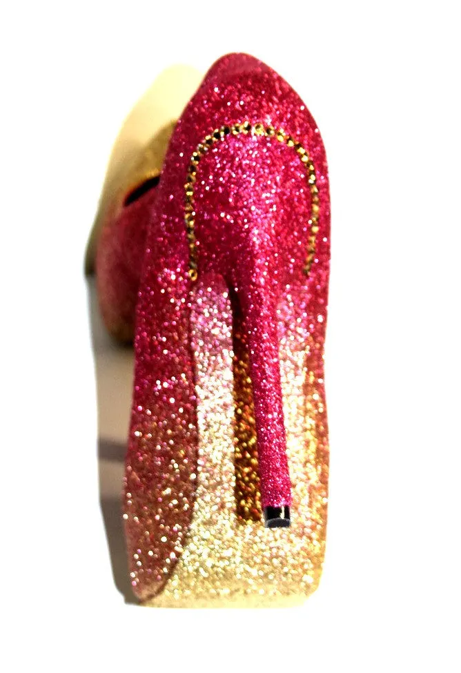 Rose Gold Glitter Ombre Heels