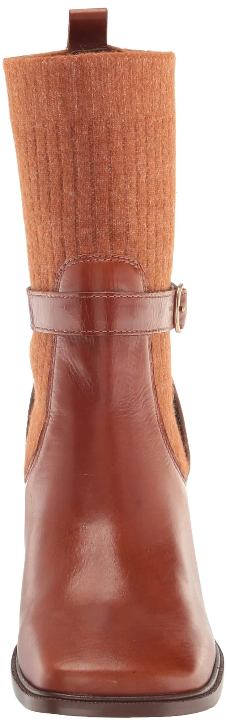 Sam Edelman Marci Rust Brown Leather Fashion Pull On Square Toe Ankle Boots