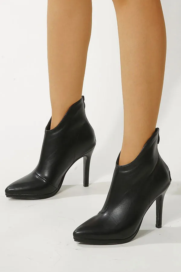 Snake Print Sophisticated Pointed Toe Ankle Boots